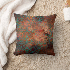 Almofada Cobre Patina Rusted Damask