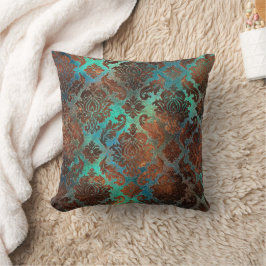 Almofada Cobre Patina Rusted Damask