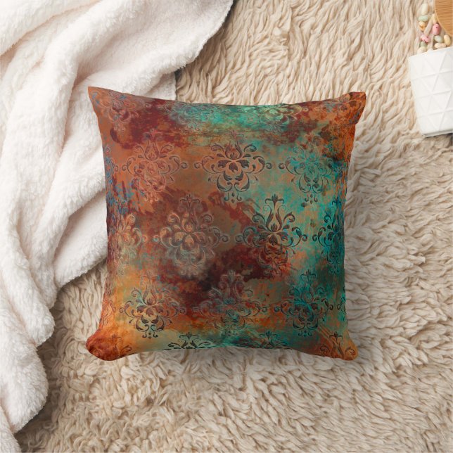 Almofada Cobre Patina Rusted Damask (Cobertor)
