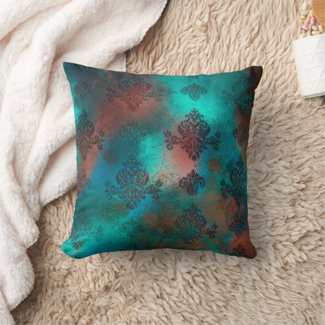 Almofada Cobre Patina Rusted Damask (Cobertor)