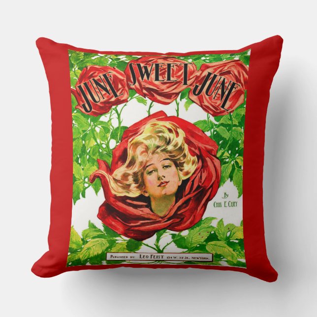 Almofada cobrir de impressão de 1908 June Sweet June sheet (Frente)