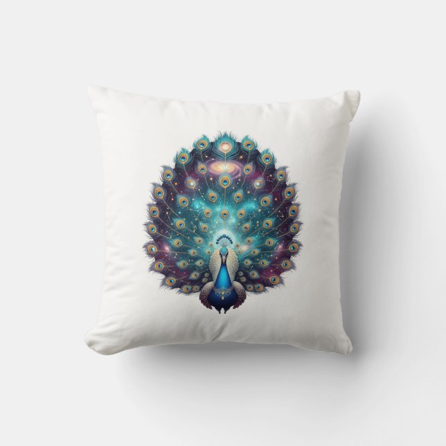 Almofada Cobrir de Travesseiro de Peacock Celestial Luxuria (Frente)