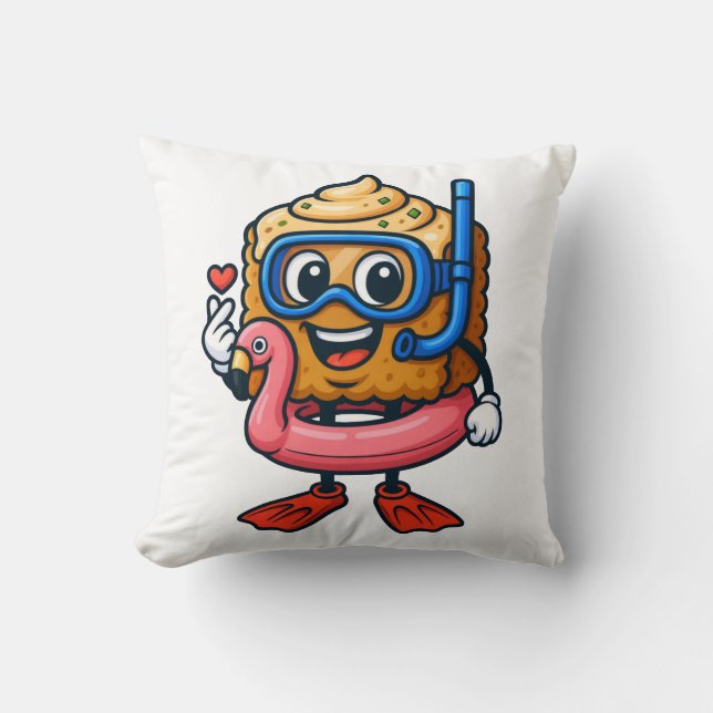 Almofada CobyBiscuit – Edição Flutuador de Flamingo (Frente)