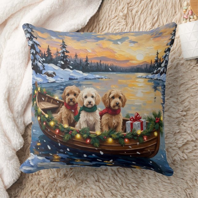 Almofada Cockapoo Christmas Boat Holiday (Cobertor)
