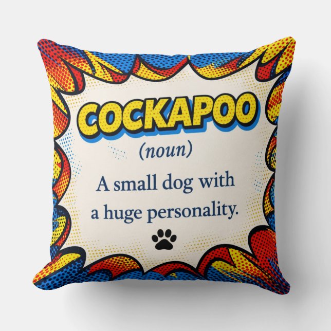 Almofada Cockapoo Definition Cushion Funny Dog Pillow Gift (Frente)