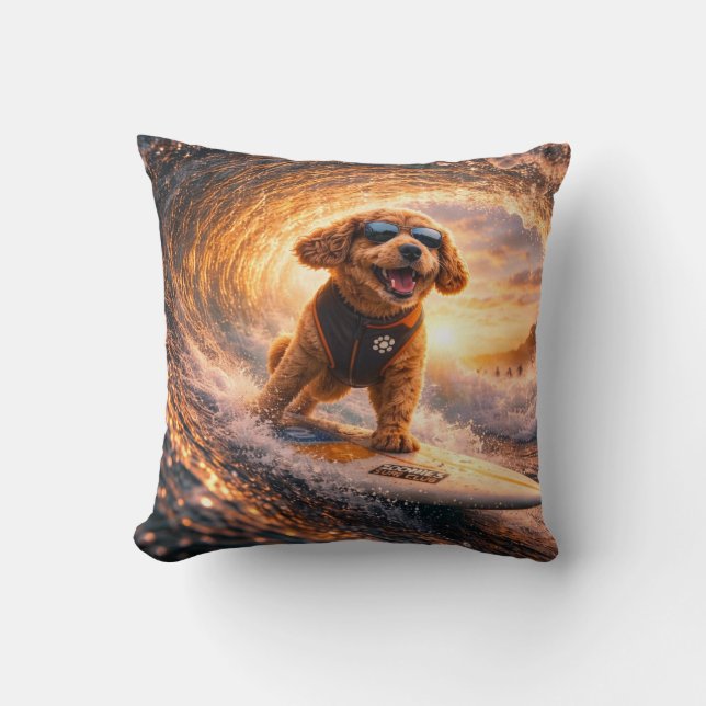 Almofada Cockapoo Surf Art | Cool Cockapoo Gift pillow (Frente)