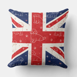 Almofada Cockapoo UK Gift | Union Jack Dog Cushion