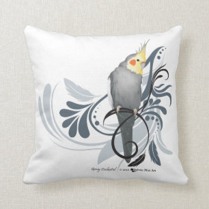 Almofada Cockatiel cinzento