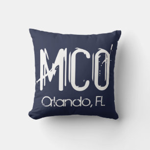 Almofada Código do Aeroporto de Orlando MCO Azul