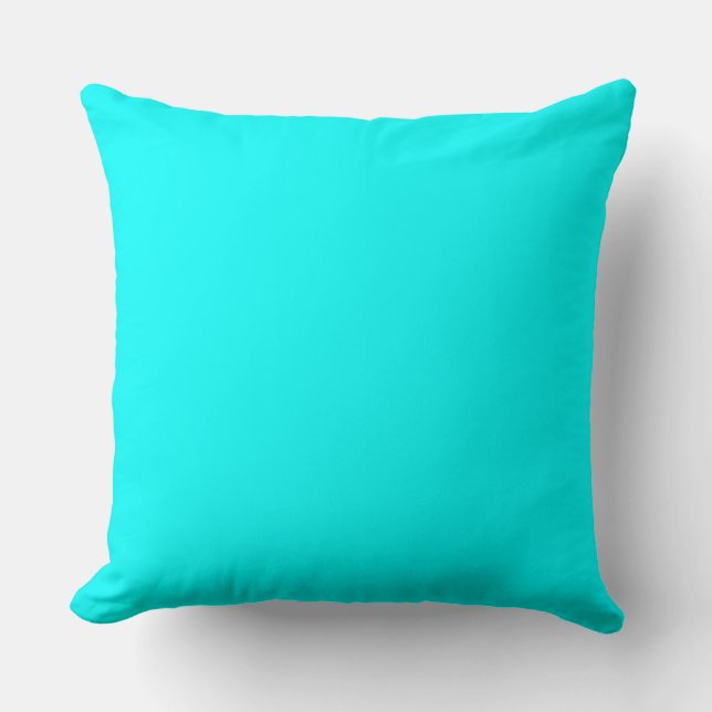 Almofada Código hexadecimal azul claro Neon 00ffff (Frente)