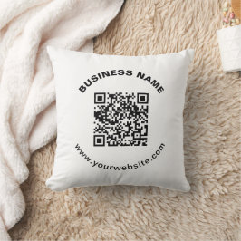 Almofada Código QR com Nome da Empresa Texto Circular em Ne