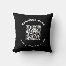 Almofada Código QR com Nome da Empresa Texto Circular em Ne