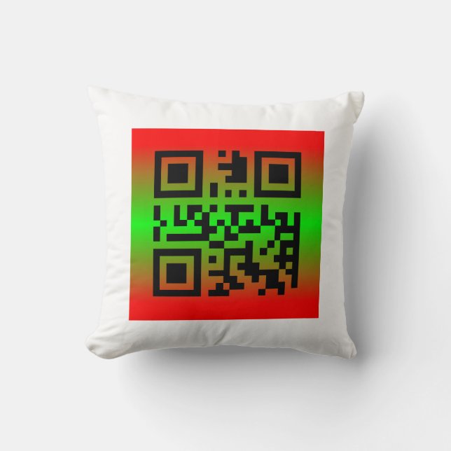 Almofada Código QR® dizendo: FELIZ KWANZAA (Frente)