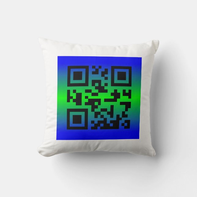 Almofada Código QR® dizendo: TENHA UMA SEMANA DE EXCELENTE (Frente)