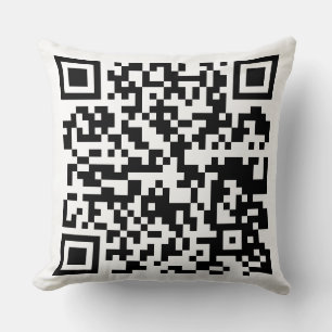 Almofada Código QR em um Travesseiro decorativo