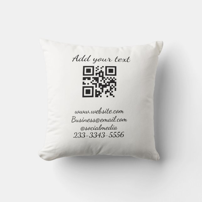 Almofada código QR personalizado simples adicione o texto d (Frente)