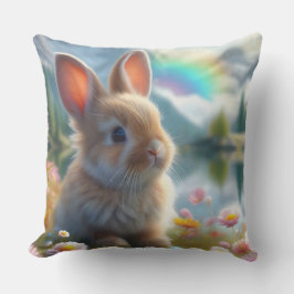 Almofada Coelhinho Adorável em um Lago Encantado