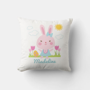 Almofada Coelhinho de Páscoa Rosa-Rosa Personalizado