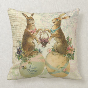Almofada Coelhinhos da Páscoa do francês do vintage