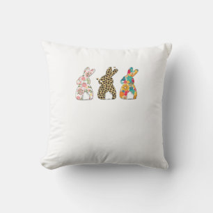 Almofada Coelhinhos de Páscoa Fofos Leopardo Bunny e Flower