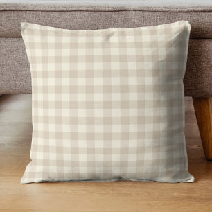 Almofada Coelhinhos Fofos Xadrez Gingham - padrão neutro.