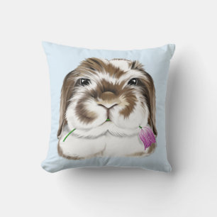 Almofada Coelho Adorável do Lop Felpudo Americano com Tulip