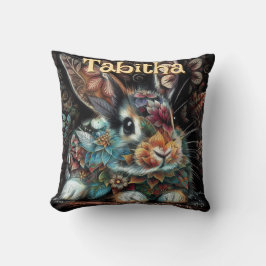 Almofada Coelho Branco Personalizado Floral Personalizado