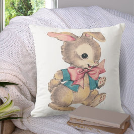 Almofada Coelho Cottontail Aquarela Vintage