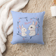 coelho da mãe kawaii e seu bebê com flores