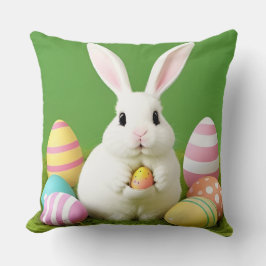 Almofada Coelho da Páscoa Fofo Com Ovos Decorativos