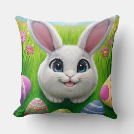 Almofada Coelho da Páscoa Fofo Com Ovos Decorativos