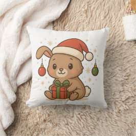 Almofada Coelho de Férias com Chapéu de Papai Noel