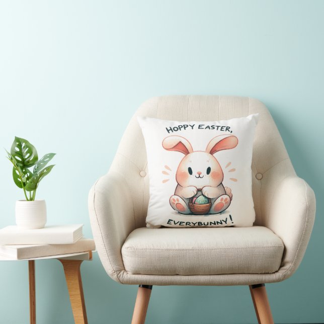 Almofada Coelho de Páscoa Feliz Páscoa, Todos os Coelhinhos (Cadeira)