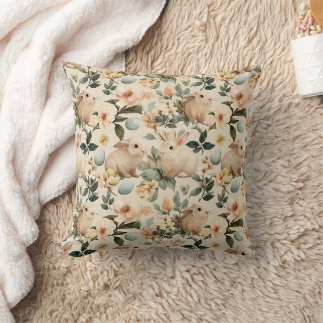 Almofada Coelho de Páscoa Floral Vintage (4) (Cobertor)