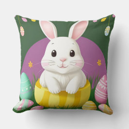 Almofada Coelho de Páscoa Fofo Com Ovos Decorativos
