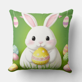 Almofada Coelho de Páscoa Fofo Com Ovos Decorativos
