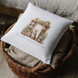 Almofada Coelho Páscoa Rustic Beige Personalizado