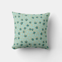 Coelhos Azul Pastel e Cenouras Azul Céu em Algodão