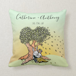 Almofada Coelhos Bonitos com Nomes Casamento/Aniversário