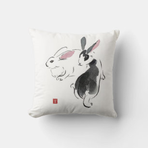 Almofada Coelhos de Aquarela Contém riqueza de hieroglifo