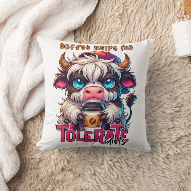 Almofada Coffee Helps Me Tolerate Idiots  (Cobertor)