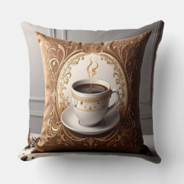 Almofada Coffee Lover's Haven Throw Pillow - Luxurious Pill