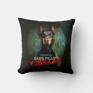 Almofada Coisas do pai, sua vida: Doberman Pinscher - Engra