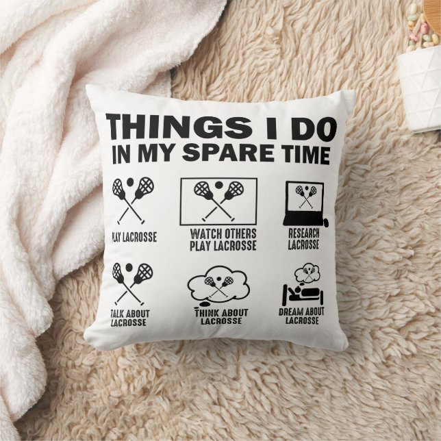 Almofada Coisas Que Faço No Meu Lacrosse De Tempo Livre (Cobertor)