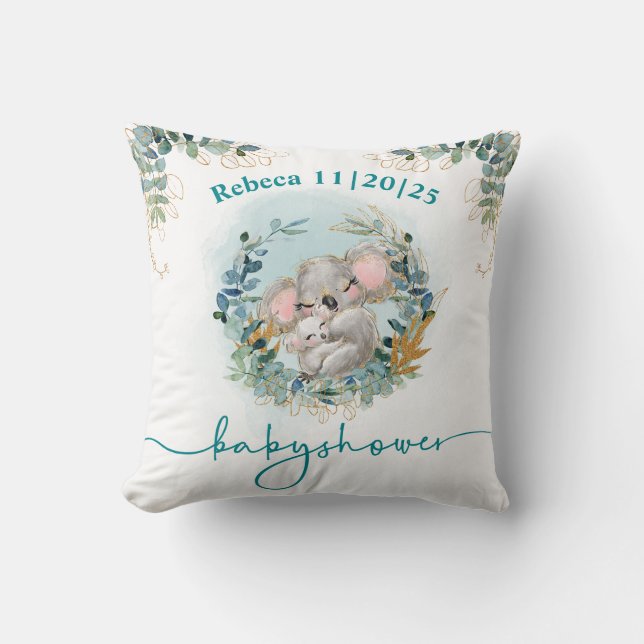 Almofada Cojín Baby Shower Koala (Frente)