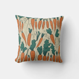 Almofada Cojín Decorativo con Diseño de Zanahorias Vintage