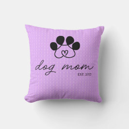 Almofada Cojín dog mom customizable lilac