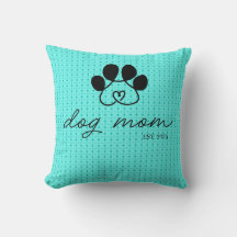 Cojín dog mom customizable mint green