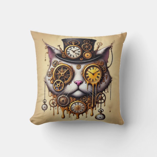 Almofada Cojín  Gatita Steampunk (Frente)