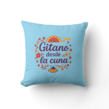 Cojín “Gitano desde la cuna”Azul Cielo Raíz Gitana